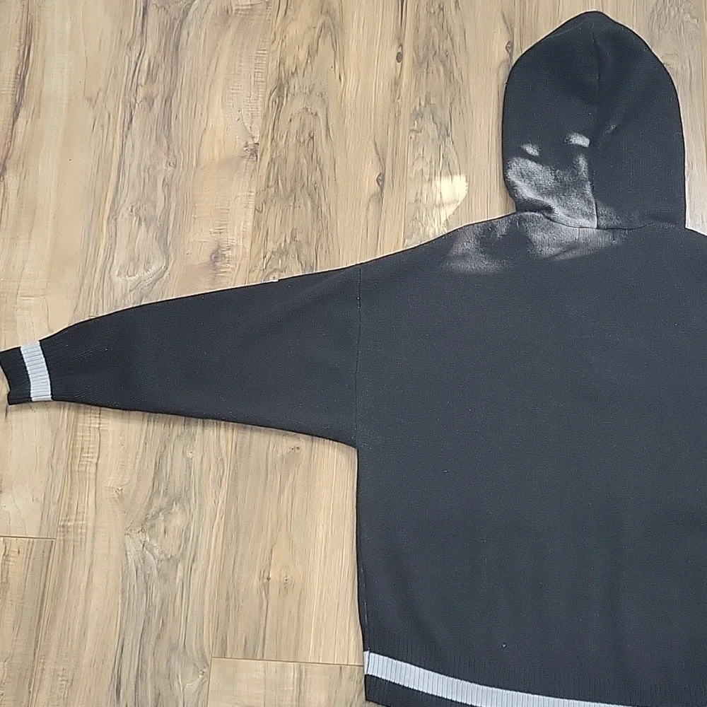 Juicy By Juicy Couture Black and Gray Knit Sweater with Hoodie